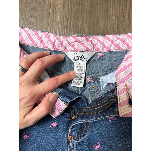 Vintage White Tag Lilly Pulitzer Embroidered Whale Jeans Size 0 Preppy Y2K - Picture 4 of 8